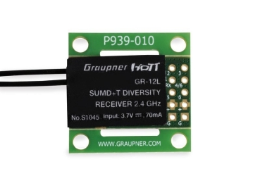 S1045 Graupner GR-12L SUMD+T 2 Antennen PCB 2.4 GHz Empfänger